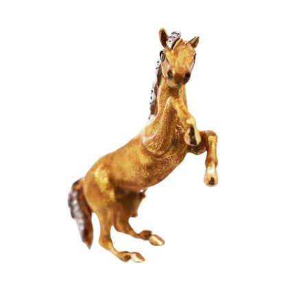 Tiffany, 18K Gold Enamel Horse Brooch Tiffany
