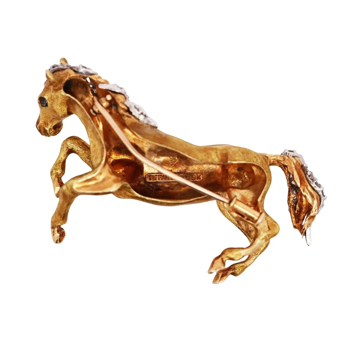Tiffany, 18K Gold Enamel Horse Brooch Tiffany