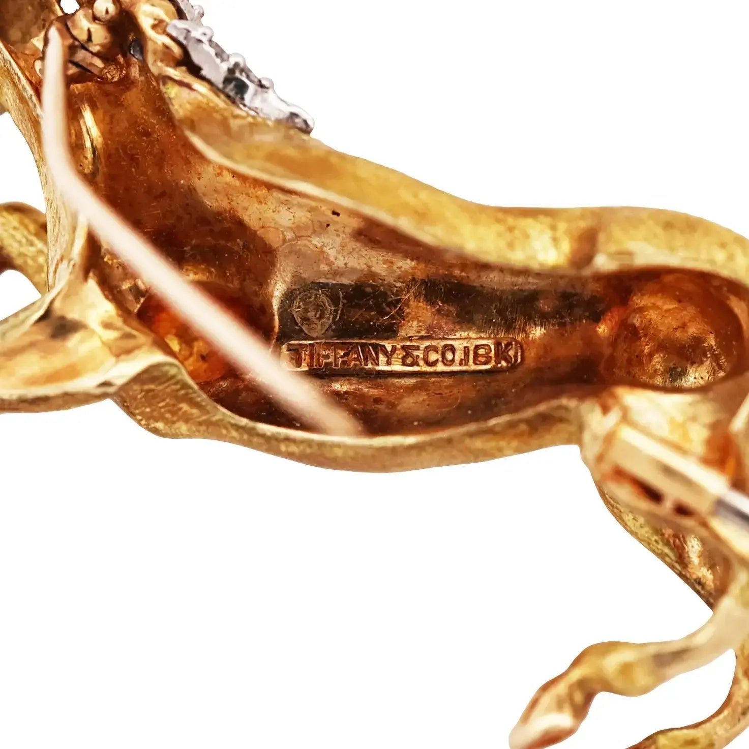 Tiffany, 18K Gold Enamel Horse Brooch Tiffany