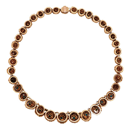 Van Cleef & Arpels, 18K Gold Turquoise Diamond Necklace VCA