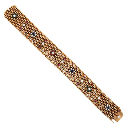 Bvlgari, 18K Gold Gemstone Diamond Bracelet Bvlgari