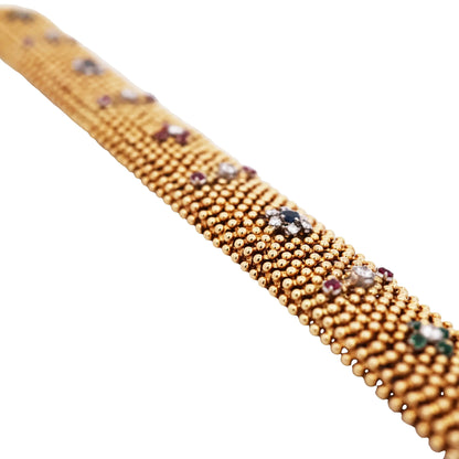 Bvlgari, 18K Gold Gemstone Diamond Bracelet Bvlgari