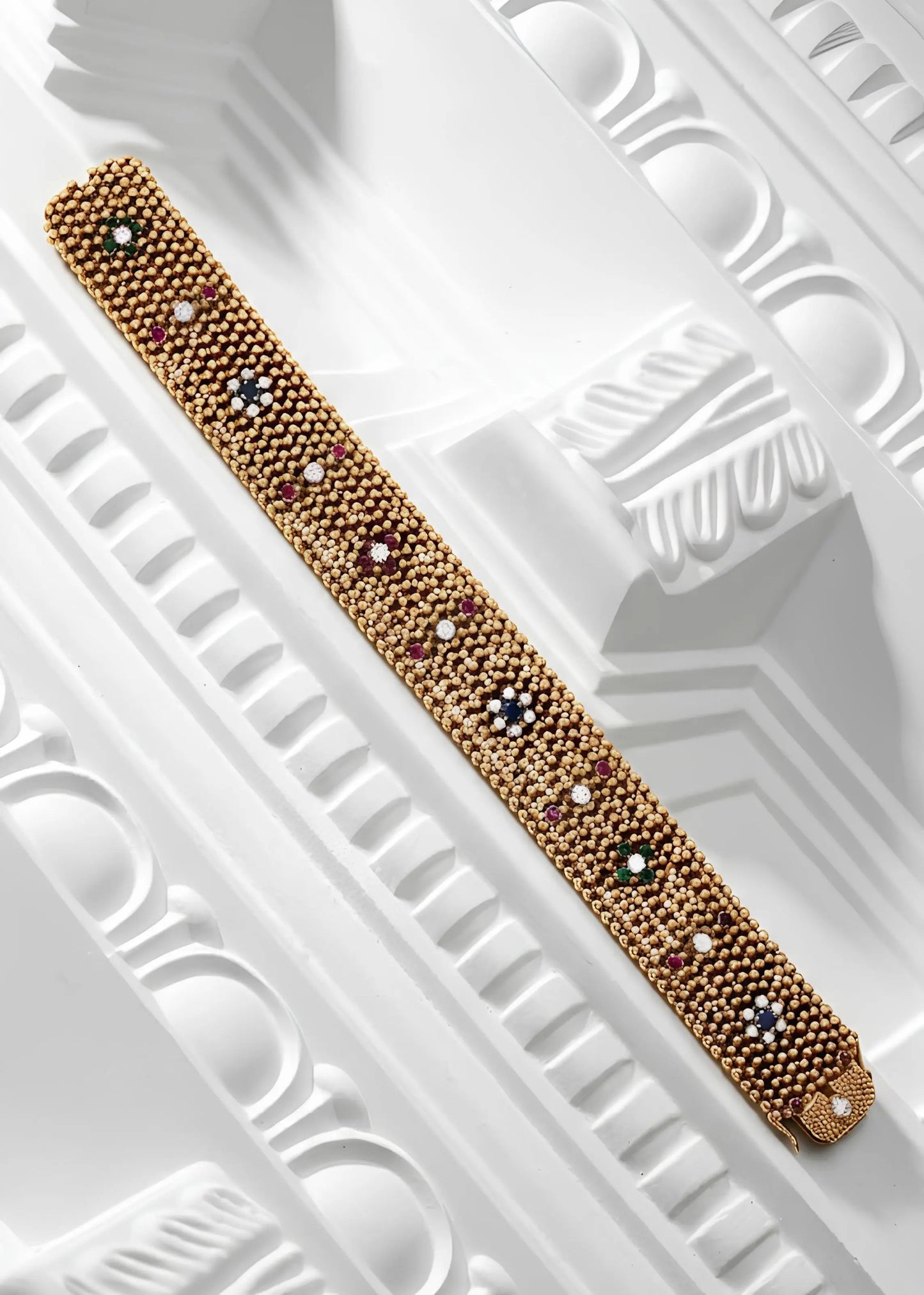 Bvlgari, 18K Gold Gemstone Diamond Bracelet Bvlgari