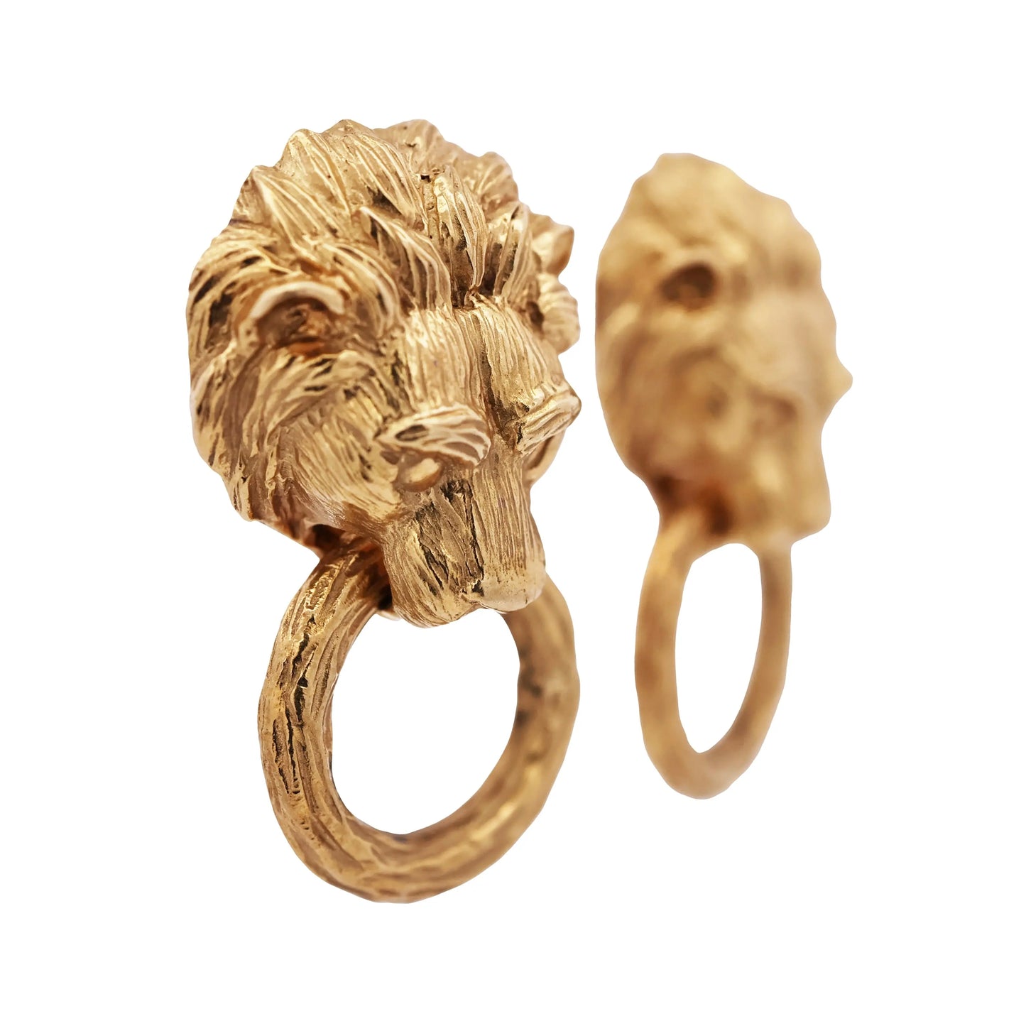 Van Cleef & Arpels, 18K Gold Lion Earrings VCA