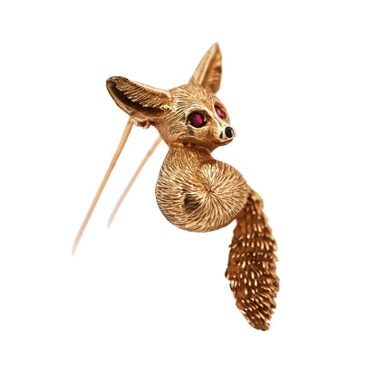 Cartier, 18K Gold Fox Brooch Cartier