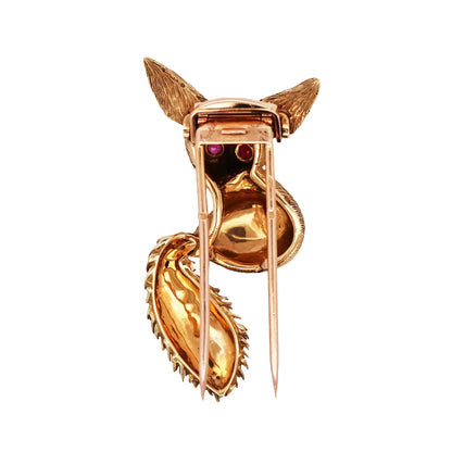 Cartier, 18K Gold Fox Brooch Cartier