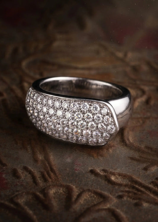 Cartier, 18K Gold Diamond Ring, Certificate Cartier