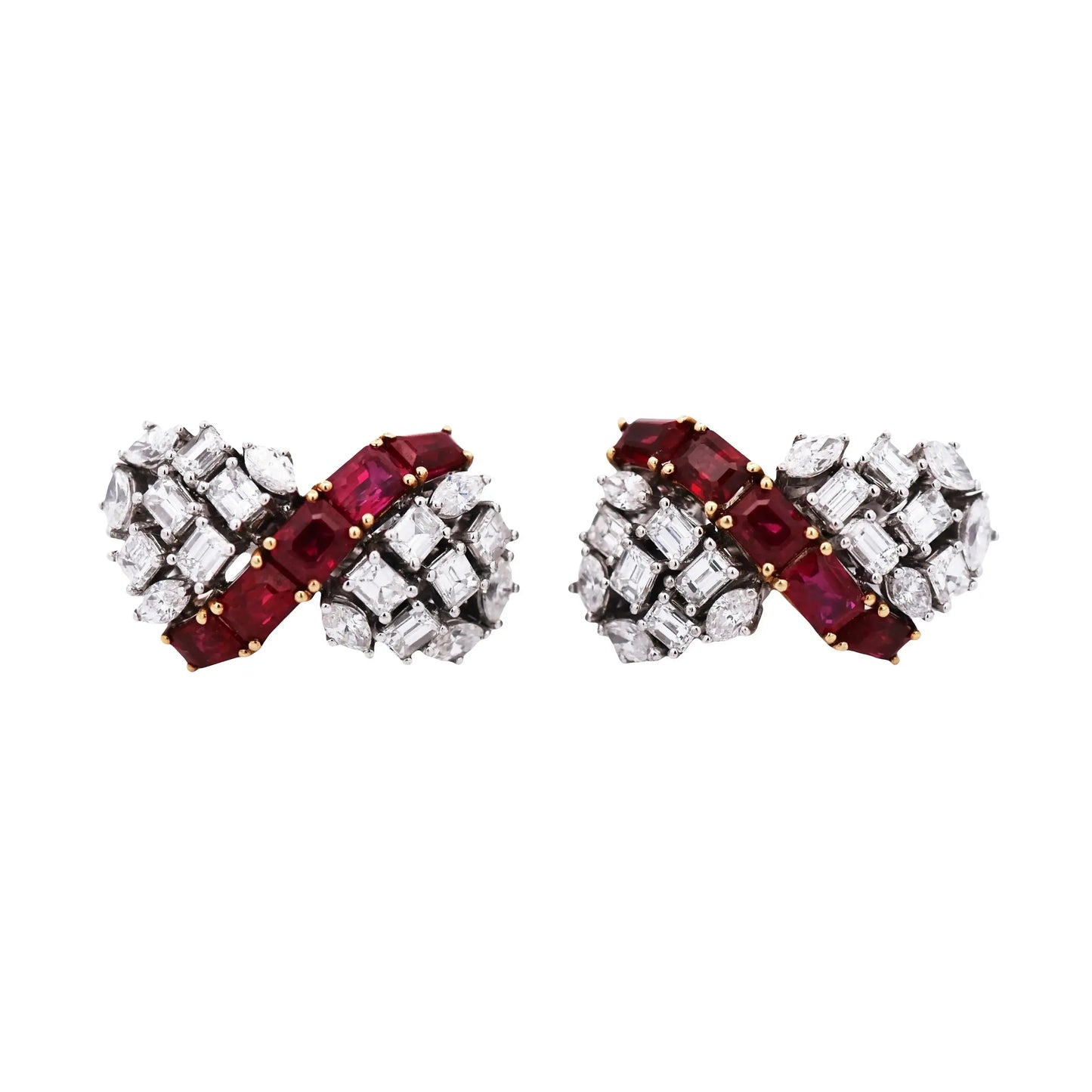 18K Gold Ruby Diamond Earrings Lueur Jewelry
