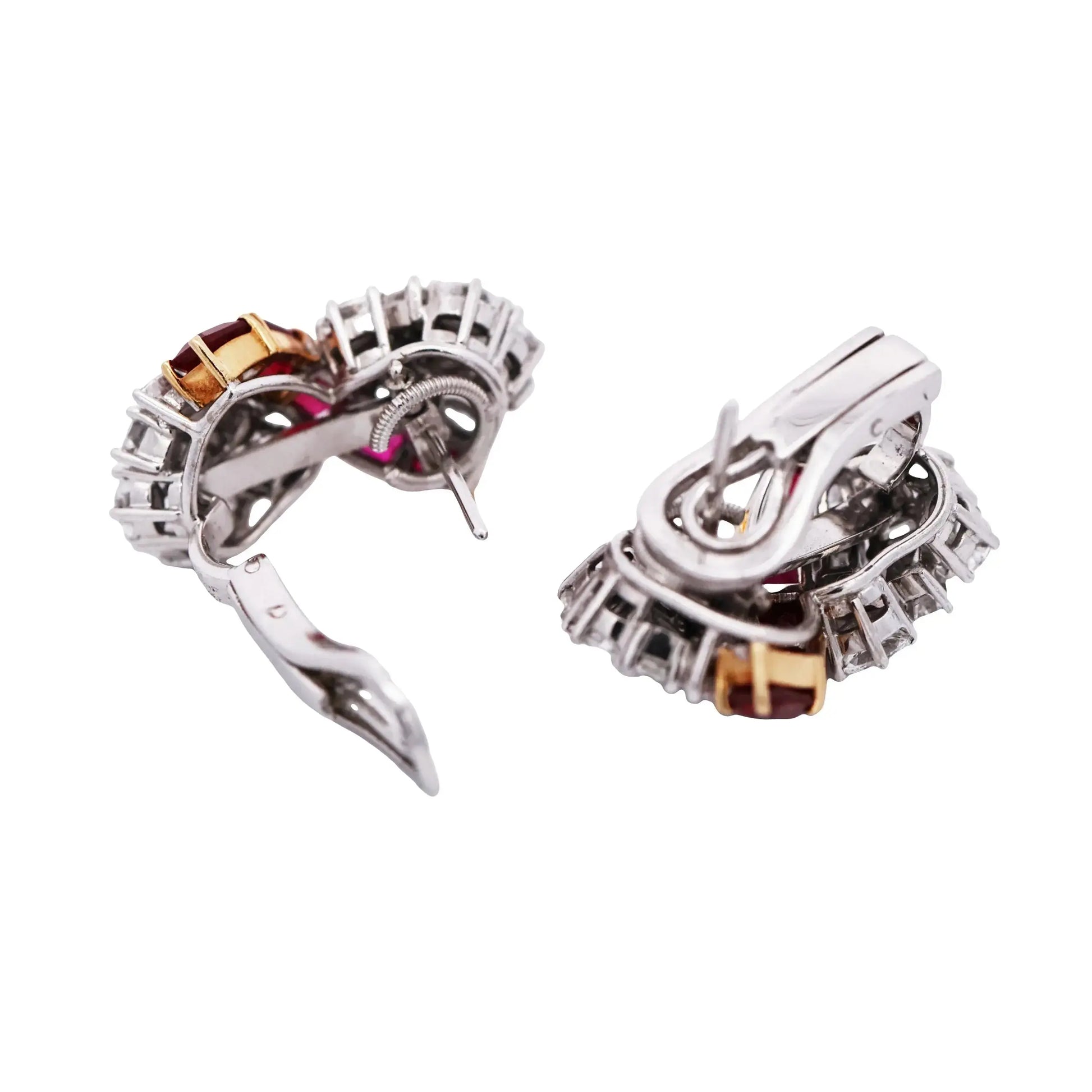 18K Gold Ruby Diamond Earrings Lueur Jewelry
