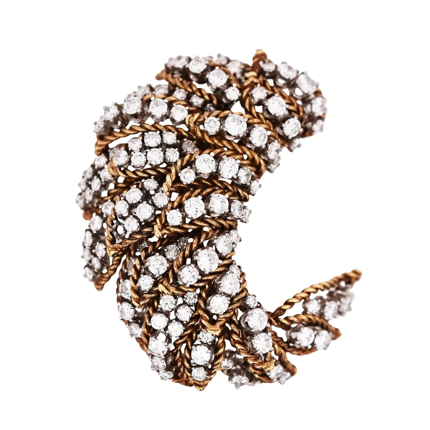 18K Gold Diamond Brooch Lueur Jewelry