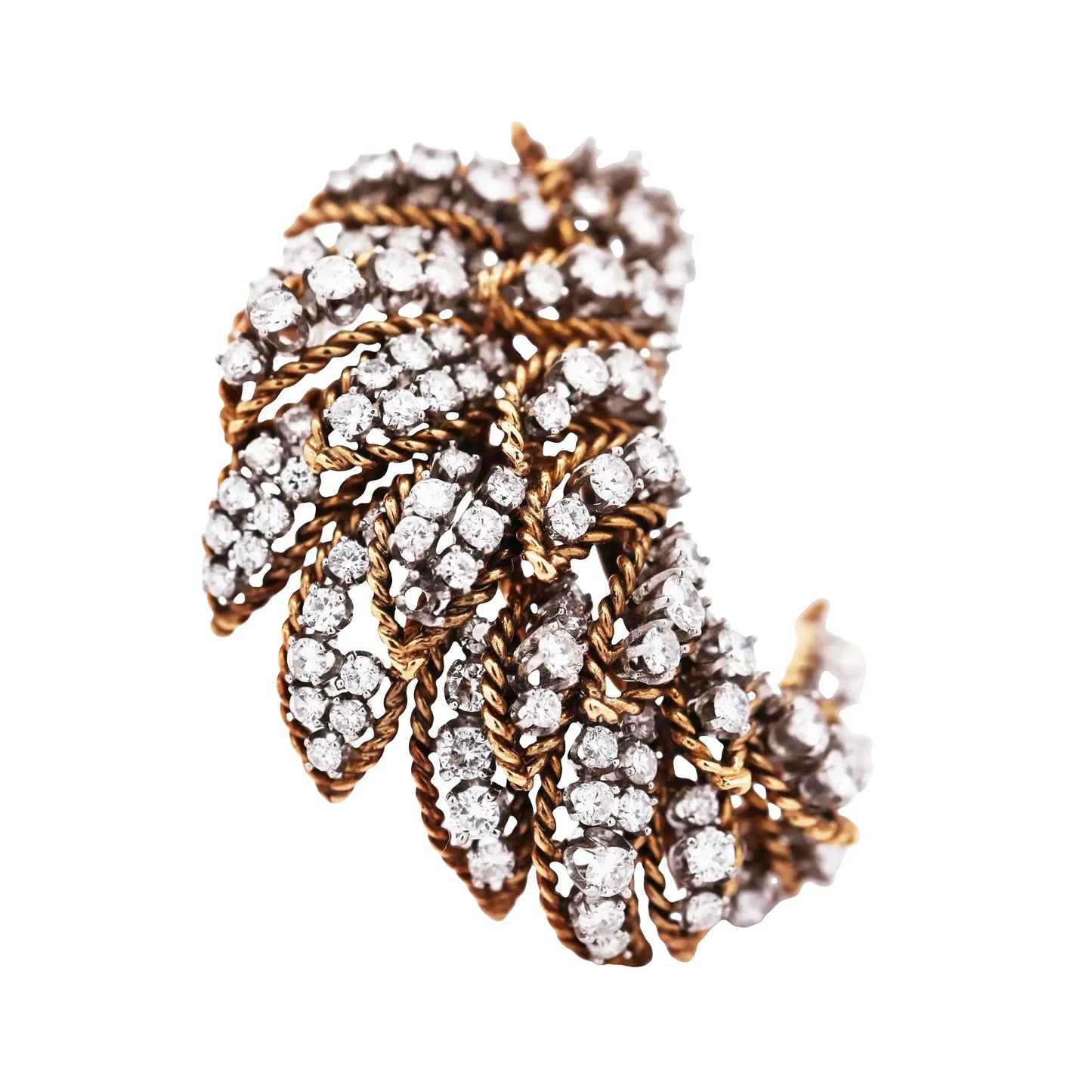 18K Gold Diamond Brooch Lueur Jewelry