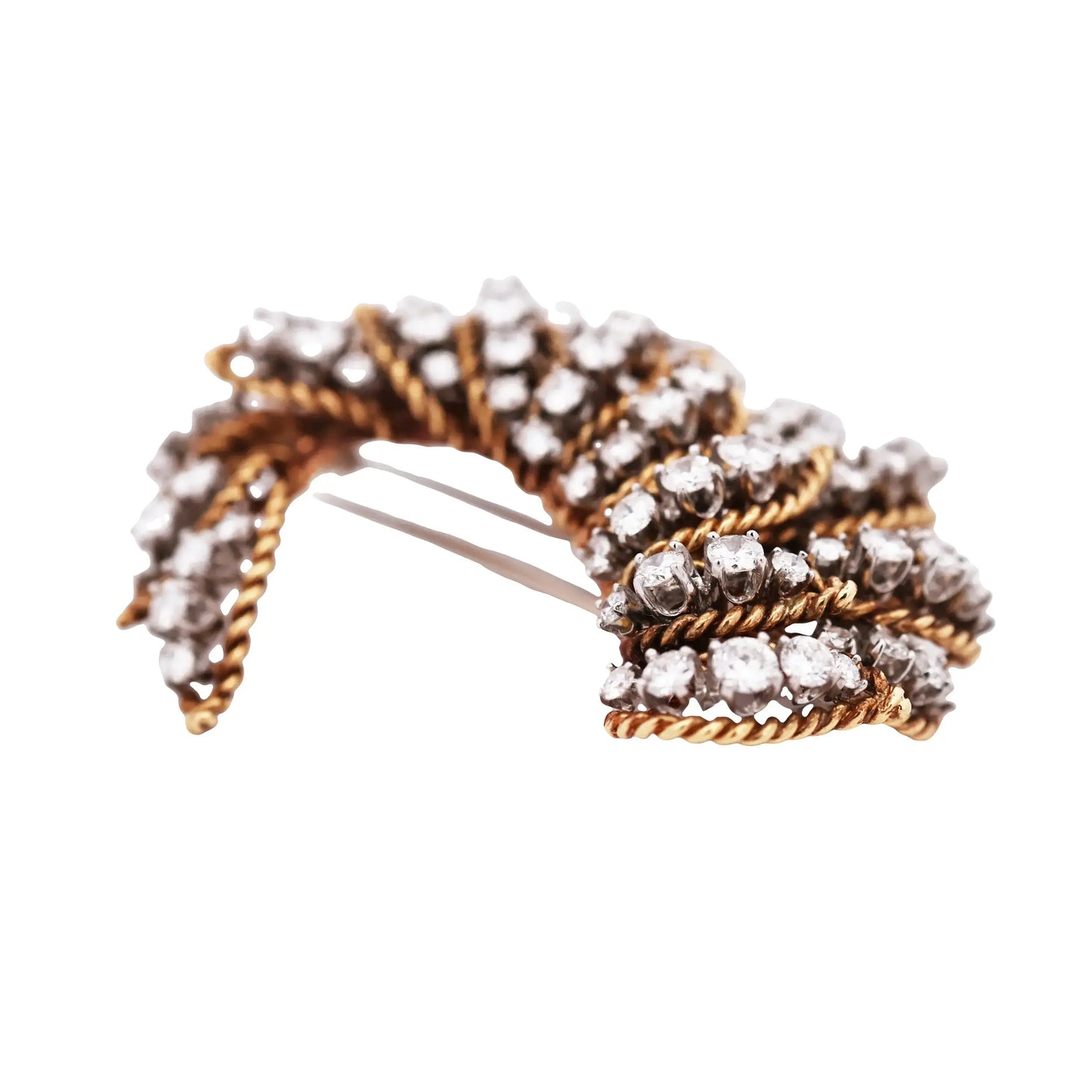 18K Gold Diamond Brooch Lueur Jewelry