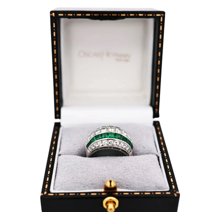 Oscar Heyman, Platinum Emerald Diamond Ring, Certificate Oscar Heyman