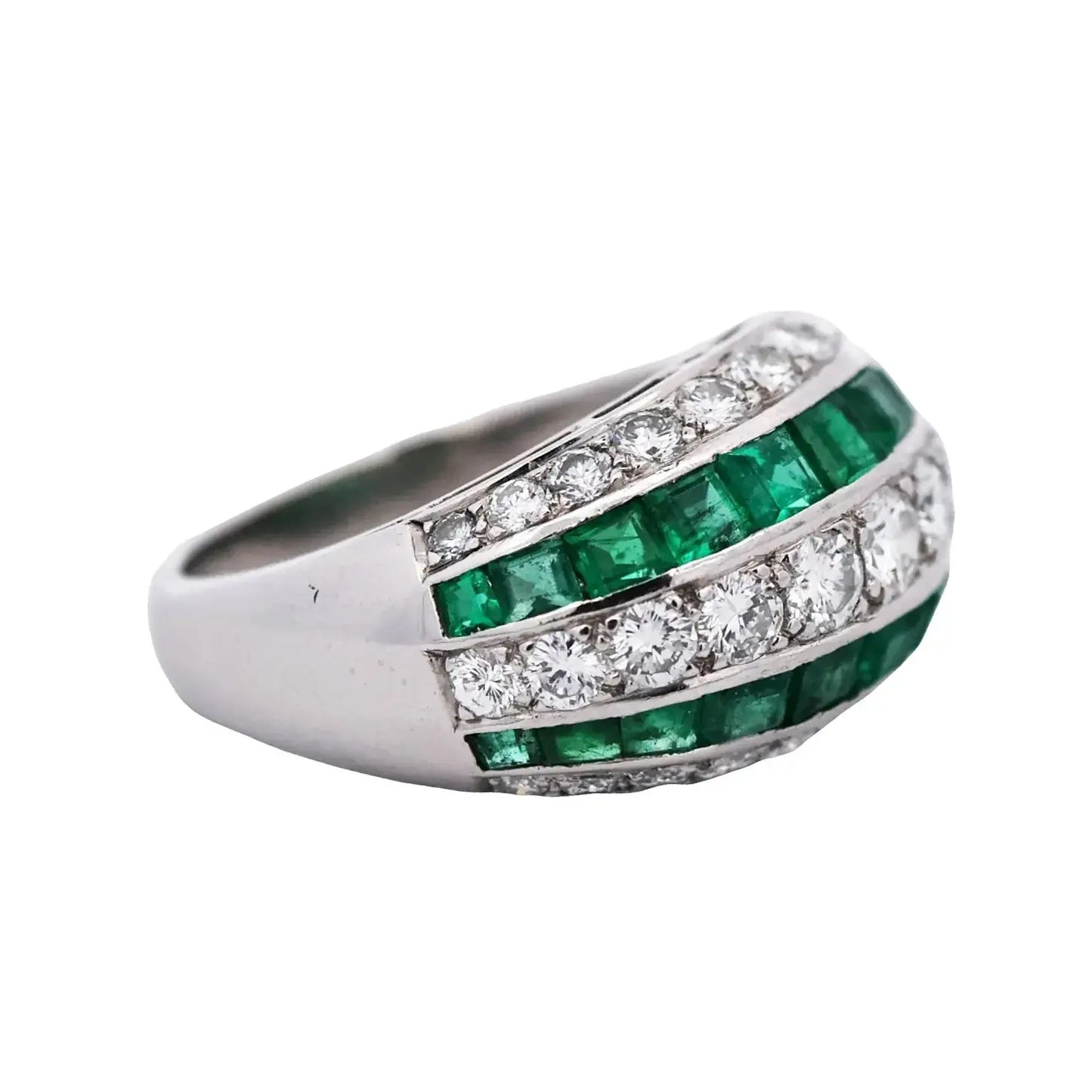 Oscar Heyman, Platinum Emerald Diamond Ring, Certificate Oscar Heyman