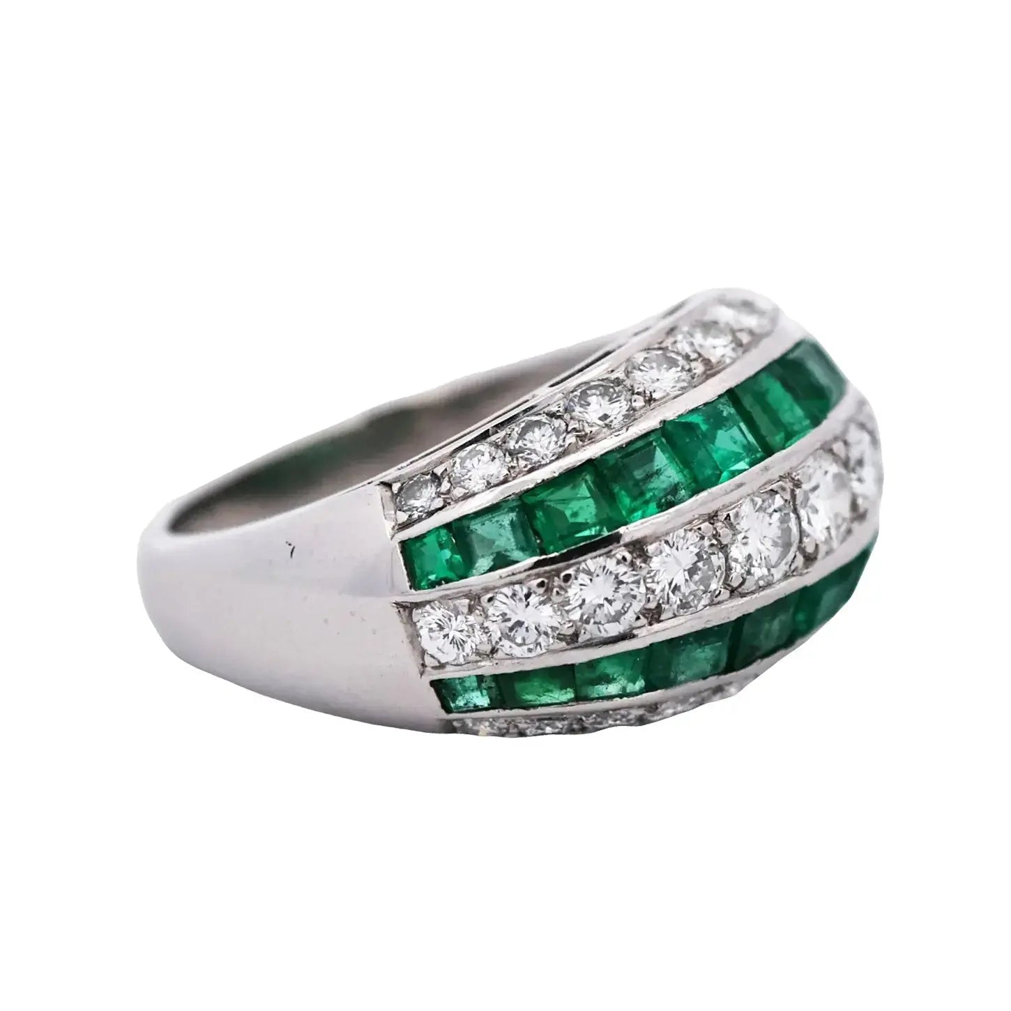 Oscar Heyman, Platinum Emerald Diamond Ring, Certificate Oscar Heyman