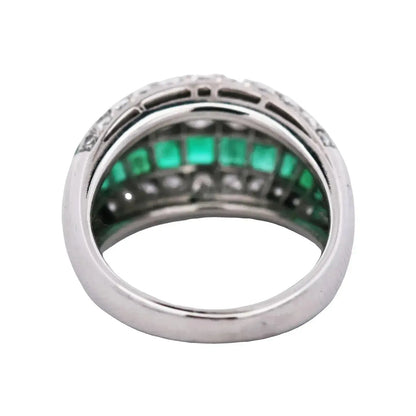 Oscar Heyman, Platinum Emerald Diamond Ring, Certificate Oscar Heyman