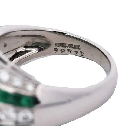 Oscar Heyman, Platinum Emerald Diamond Ring, Certificate Oscar Heyman