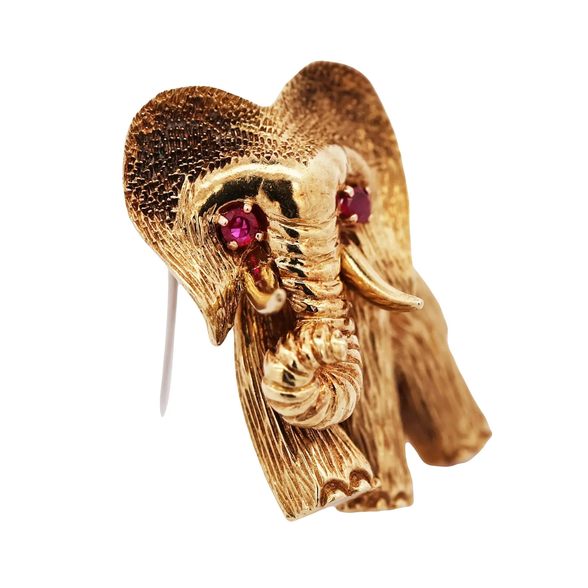 18K Gold Elephant Brooch Lueur Jewelry