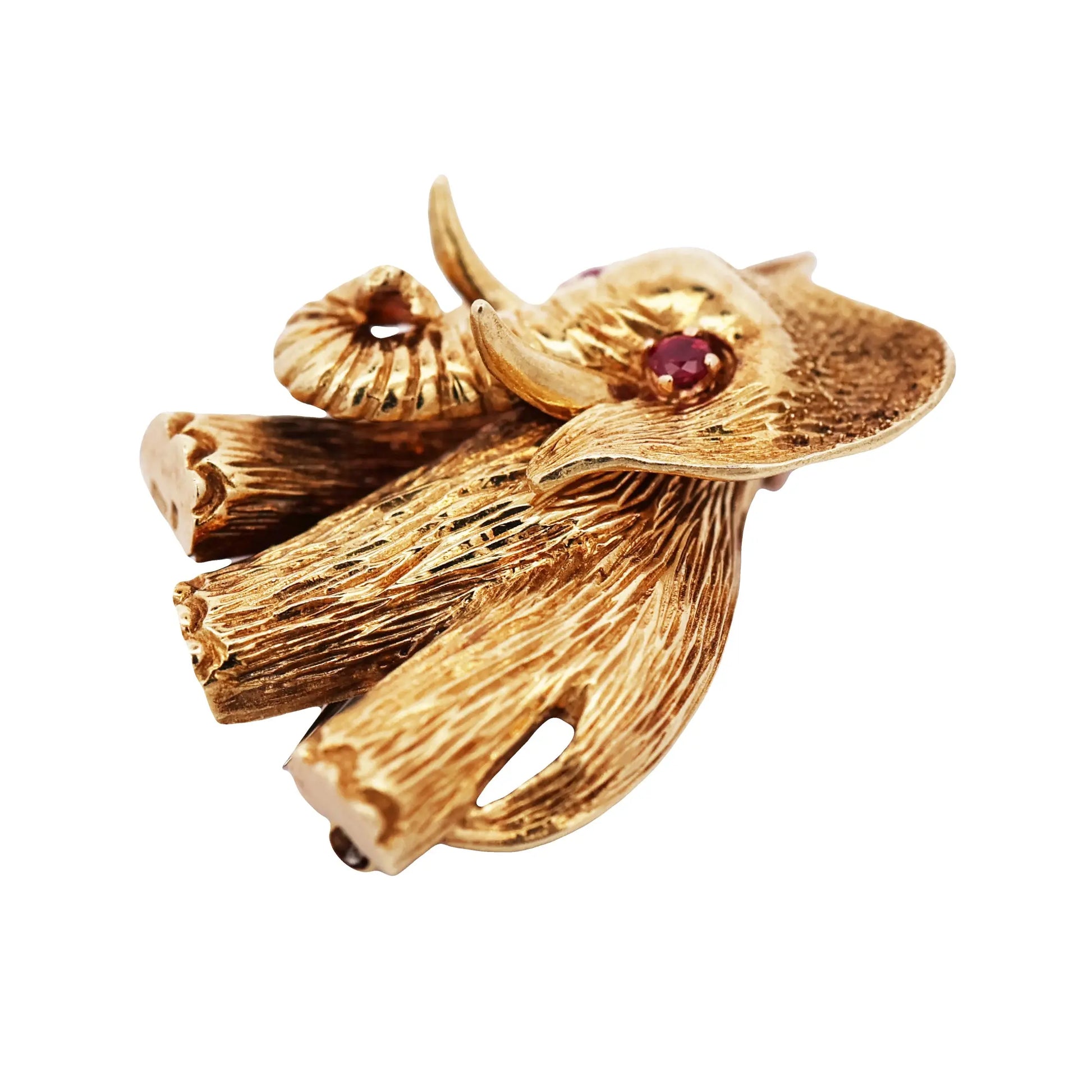 18K Gold Elephant Brooch Lueur Jewelry