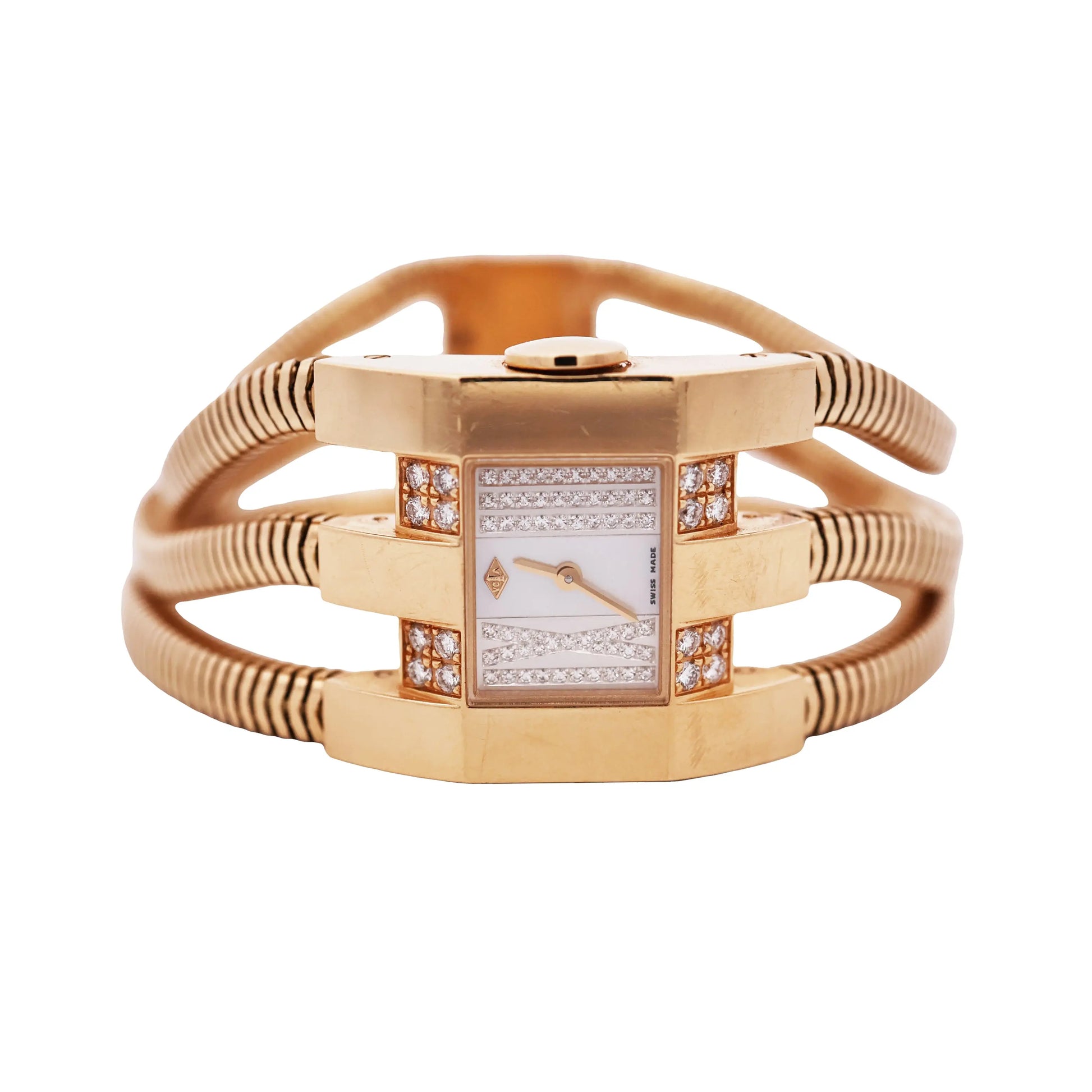 Van Cleef & Arpels, 18K Gold Diamond Watch VCA