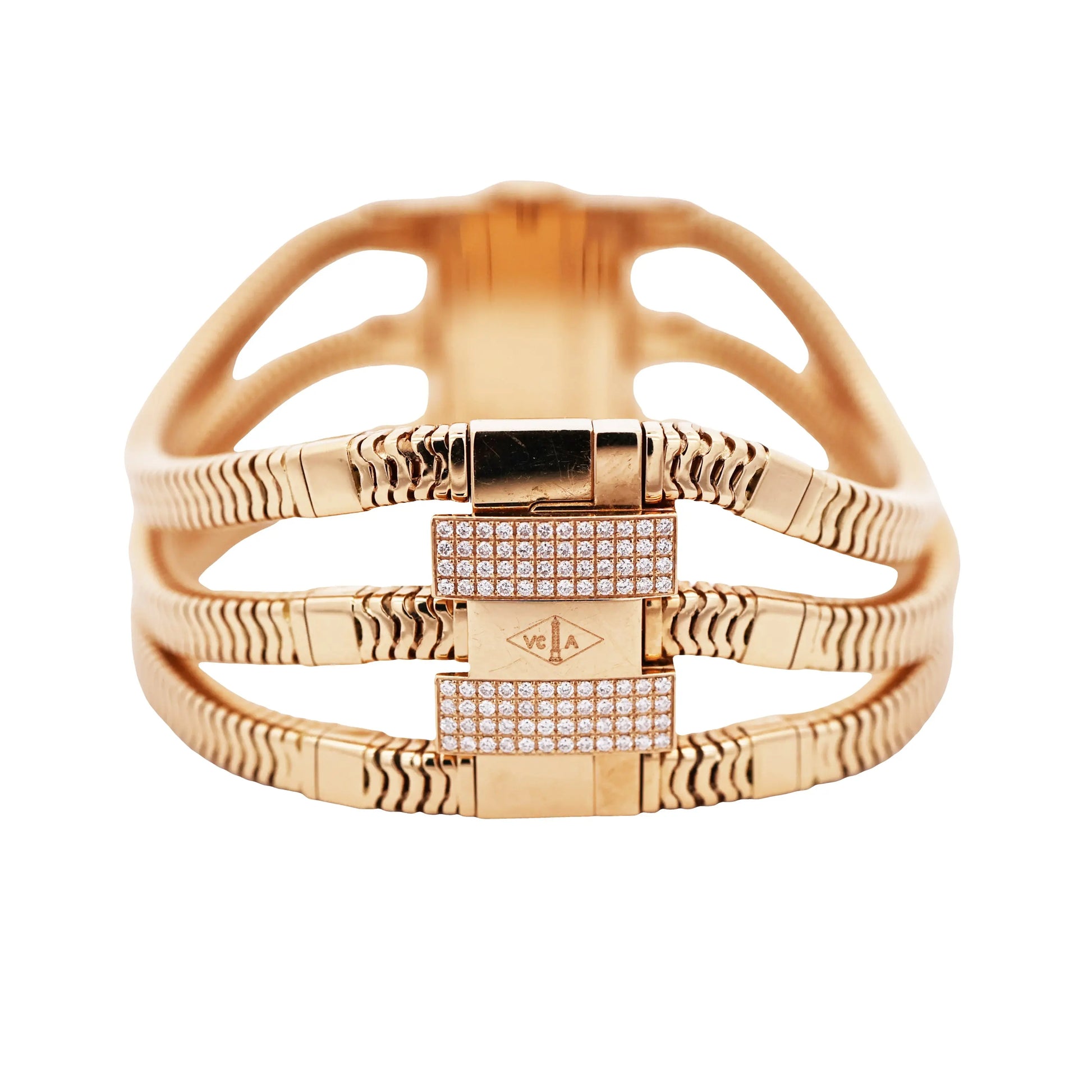 Van Cleef & Arpels, 18K Gold Diamond Watch VCA