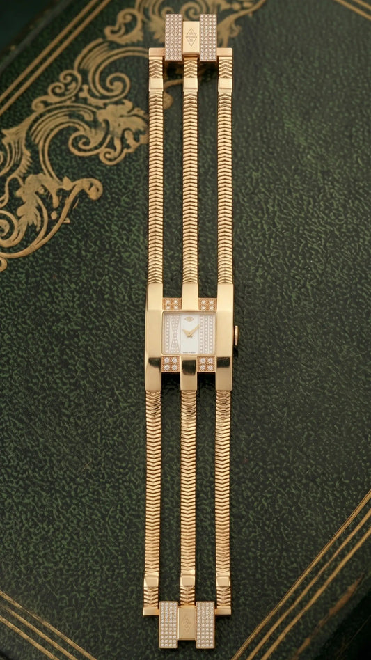 Van Cleef & Arpels, 18K Gold Diamond Watch VCA