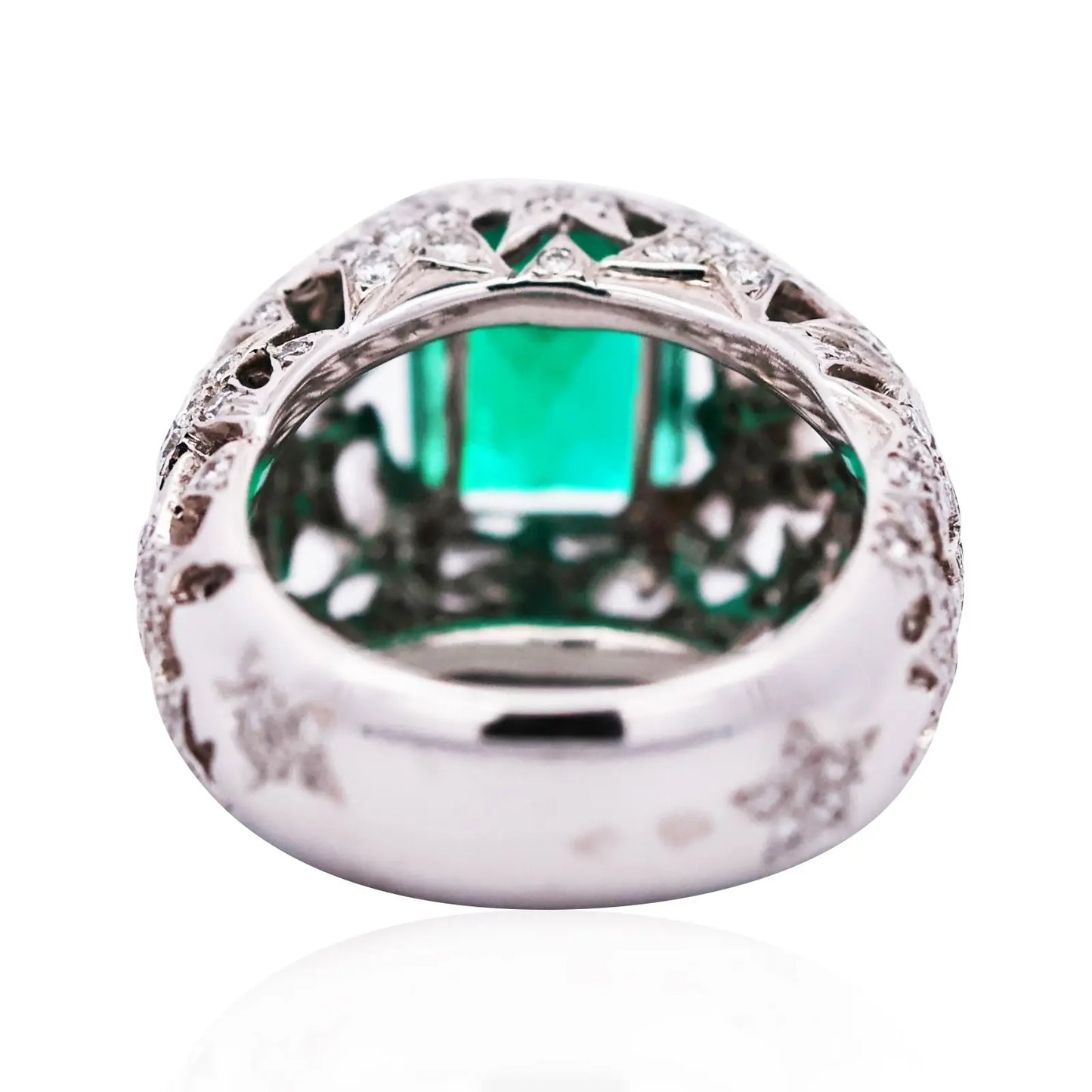 Chanel, 18K Gold Emerald Diamond Ring, AGL Chanel