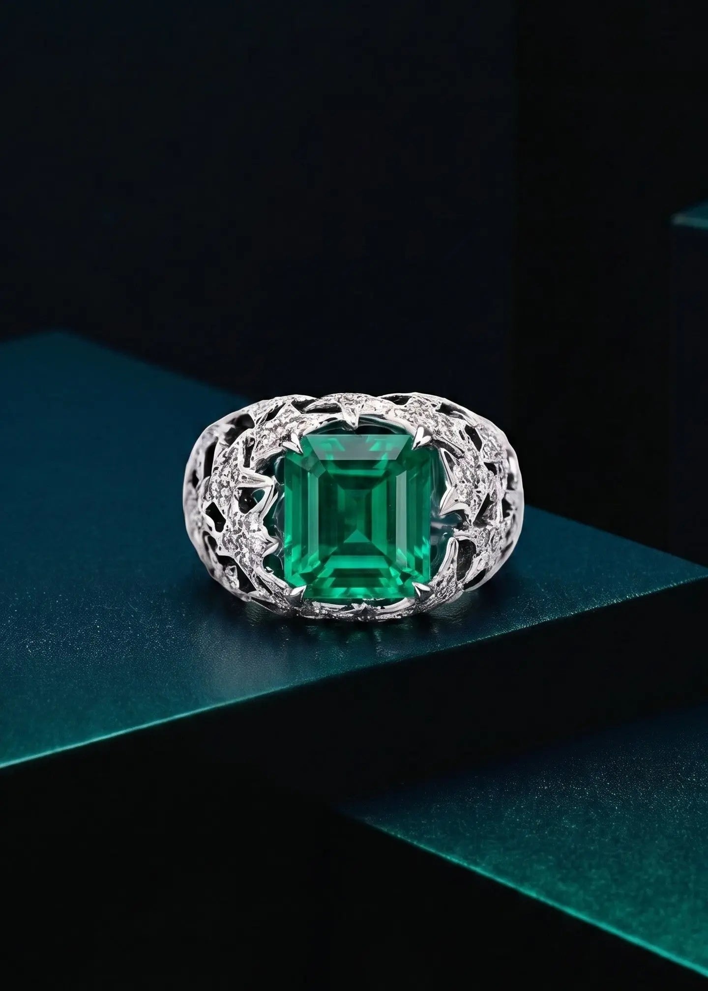 Chanel, 18K Gold Emerald Diamond Ring, AGL Chanel