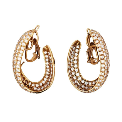 Harry Winston, 18K Gold Diamond Earrings, Certificate Harry Winston