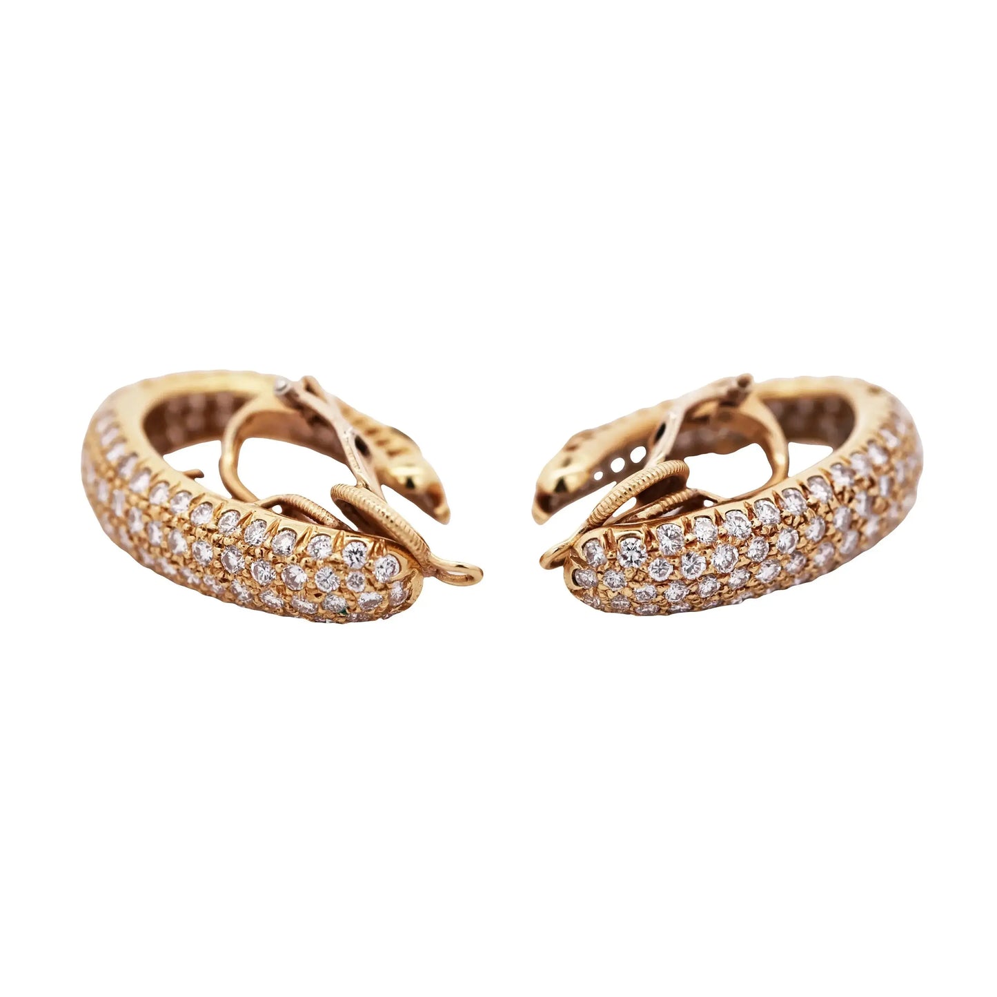 Harry Winston, 18K Gold Diamond Earrings, Certificate Harry Winston