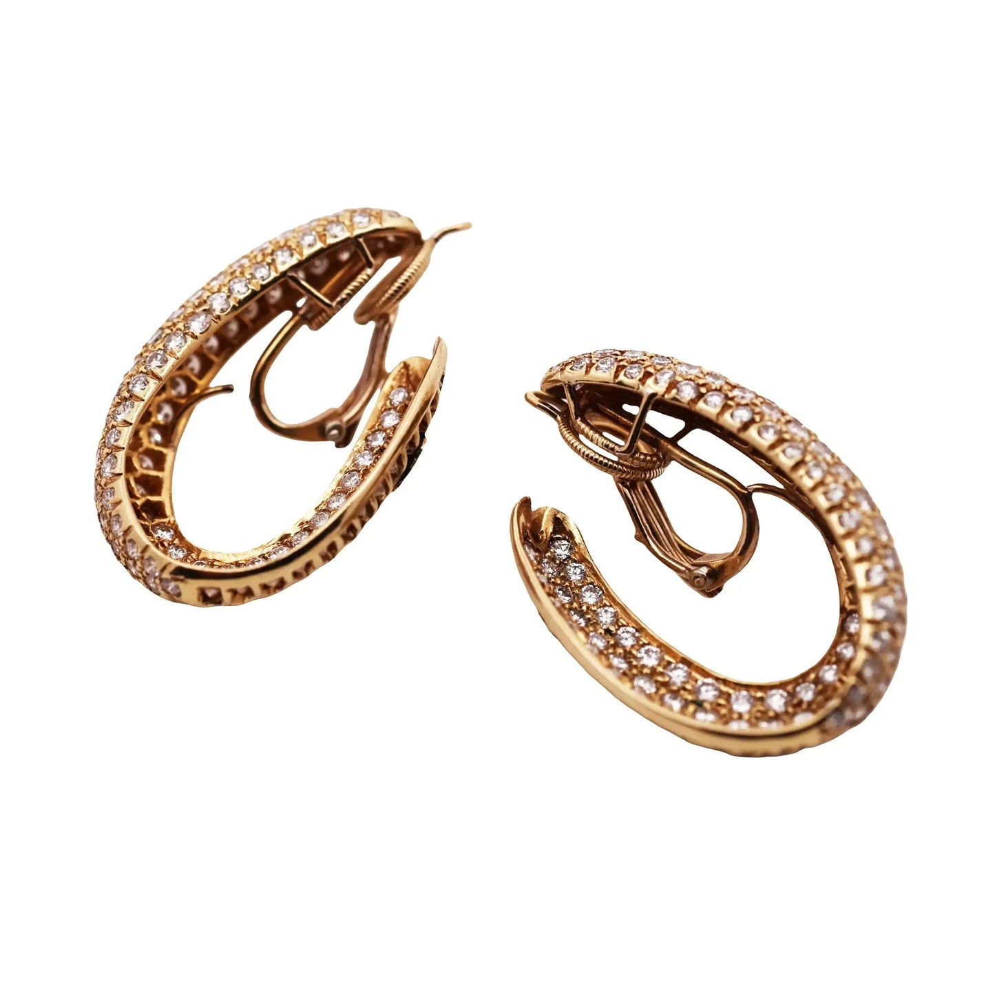 Harry Winston, 18K Gold Diamond Earrings, Certificate Harry Winston
