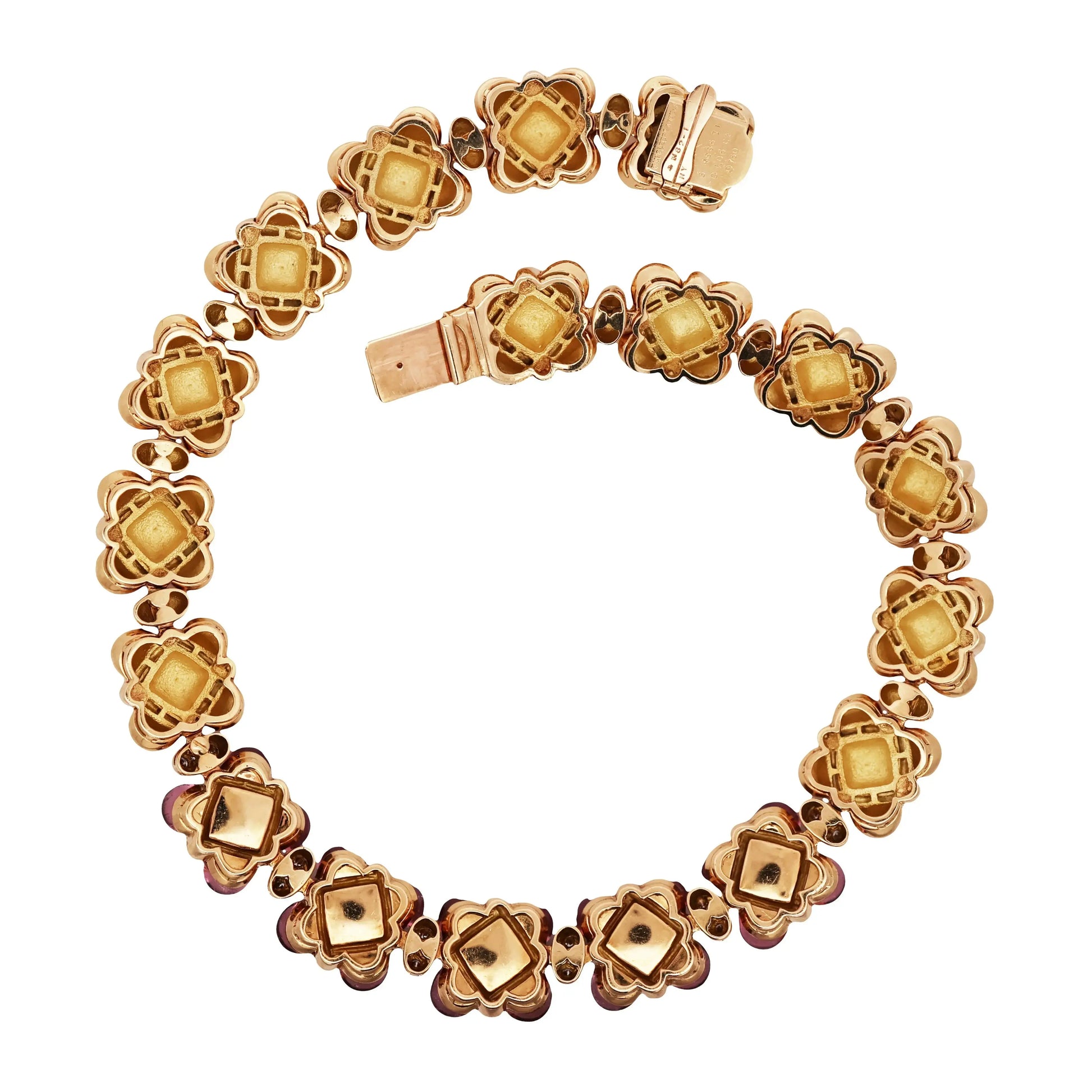 Van Cleef & Arpels, 18K Gold Gemstone Diamond Necklace VCA