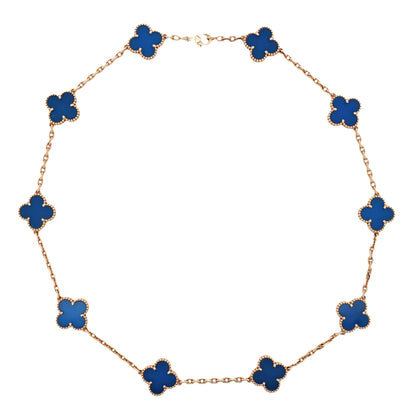 Van Cleef & Arpels, 18K Gold Agate Alhambra Necklace, Certificate