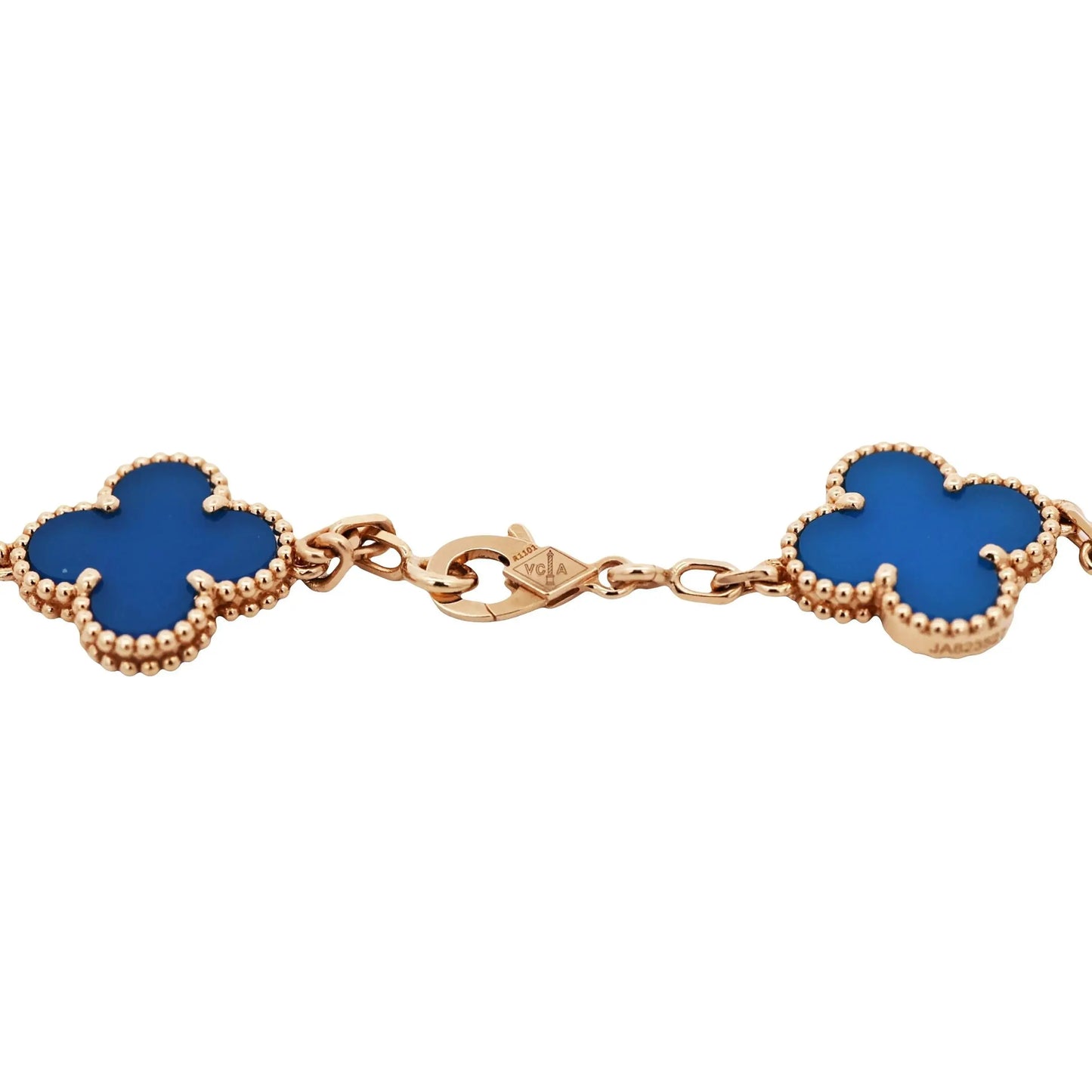 Van Cleef & Arpels, 18K Gold Agate Alhambra Necklace, Certificate