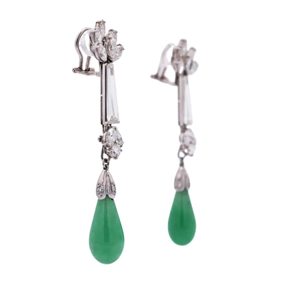 Platinum South Sea Pearl and Jadeite Jade Convertible Earrings, GIA