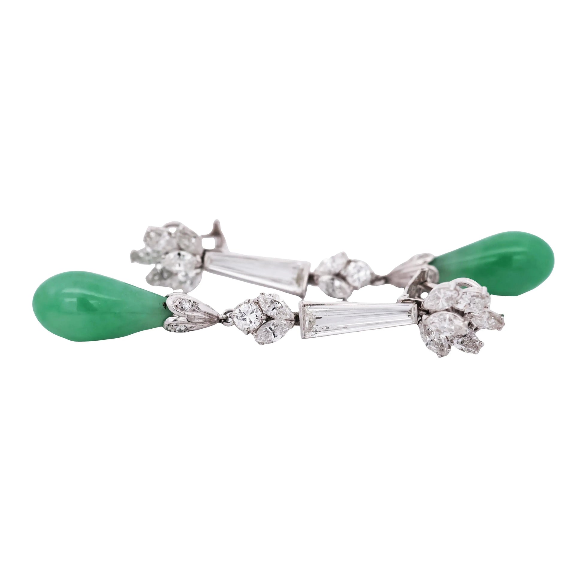 Platinum South Sea Pearl and Jadeite Jade Convertible Earrings, GIA