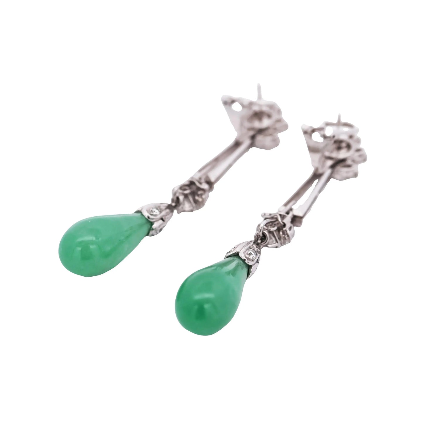 Platinum South Sea Pearl and Jadeite Jade Convertible Earrings, GIA