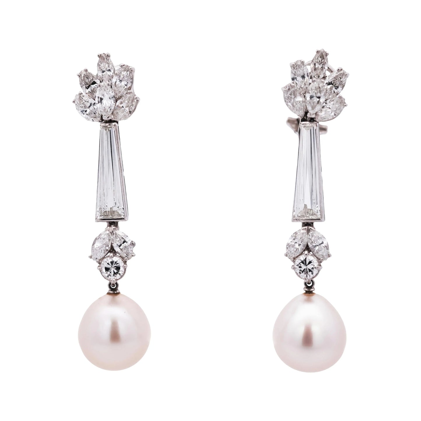 Platinum South Sea Pearl and Jadeite Jade Convertible Earrings, GIA