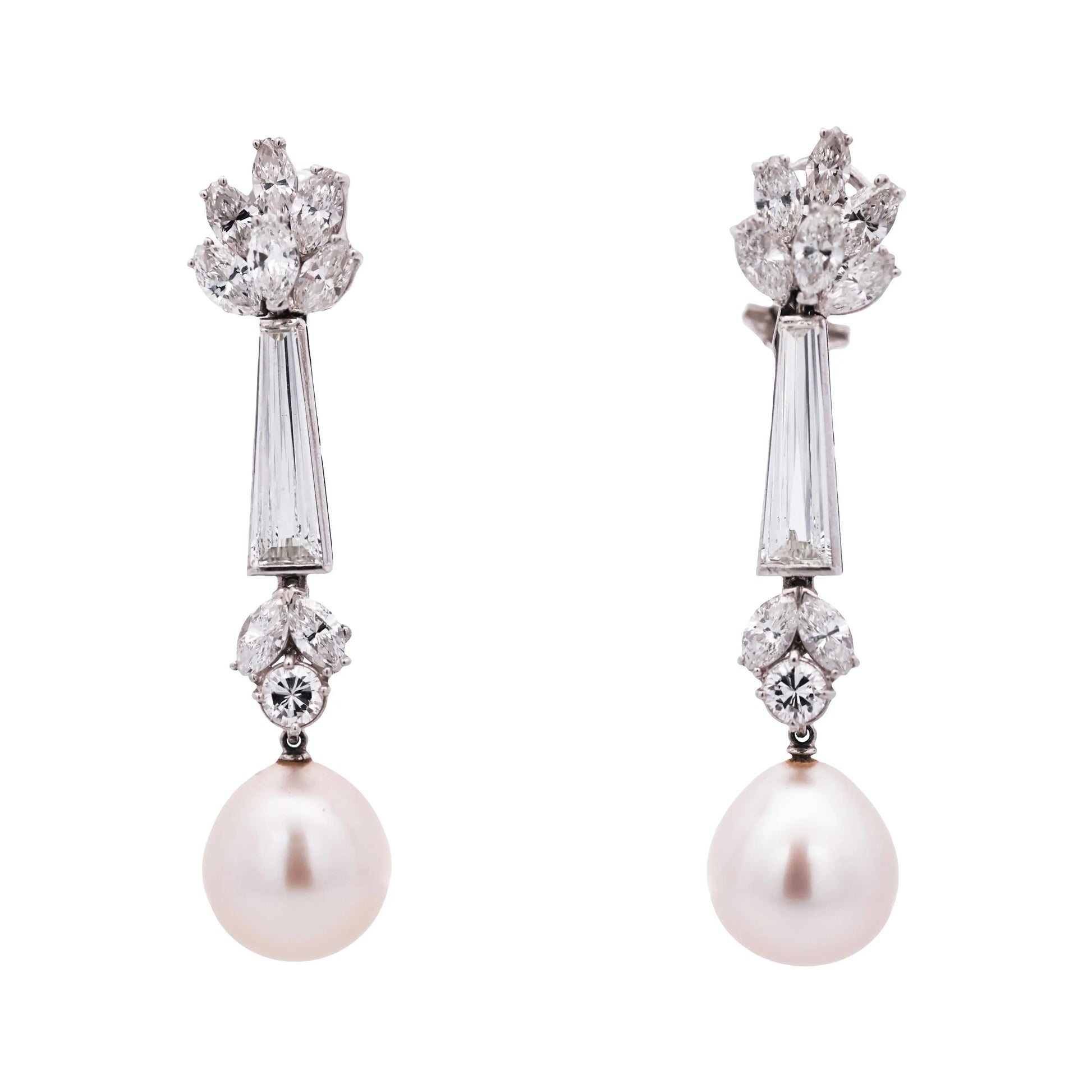 Platinum South Sea Pearl and Jadeite Jade Convertible Earrings, GIA