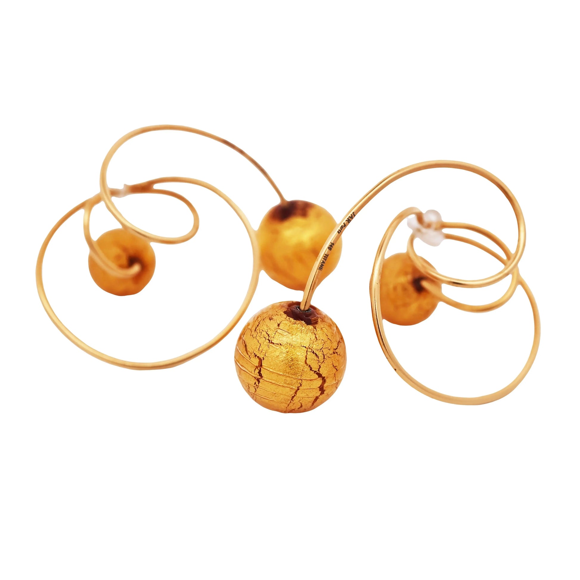 JAR, Titanium Golden Murano Glass Earrings