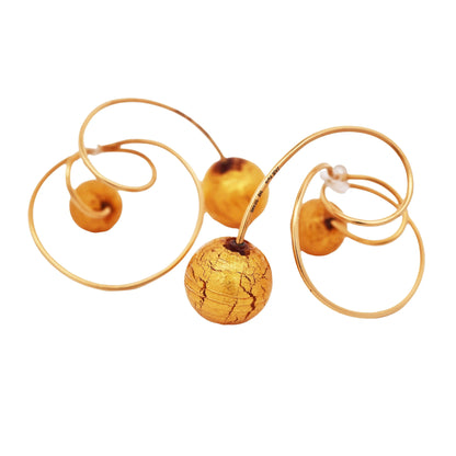 JAR, Titanium Golden Murano Glass Earrings
