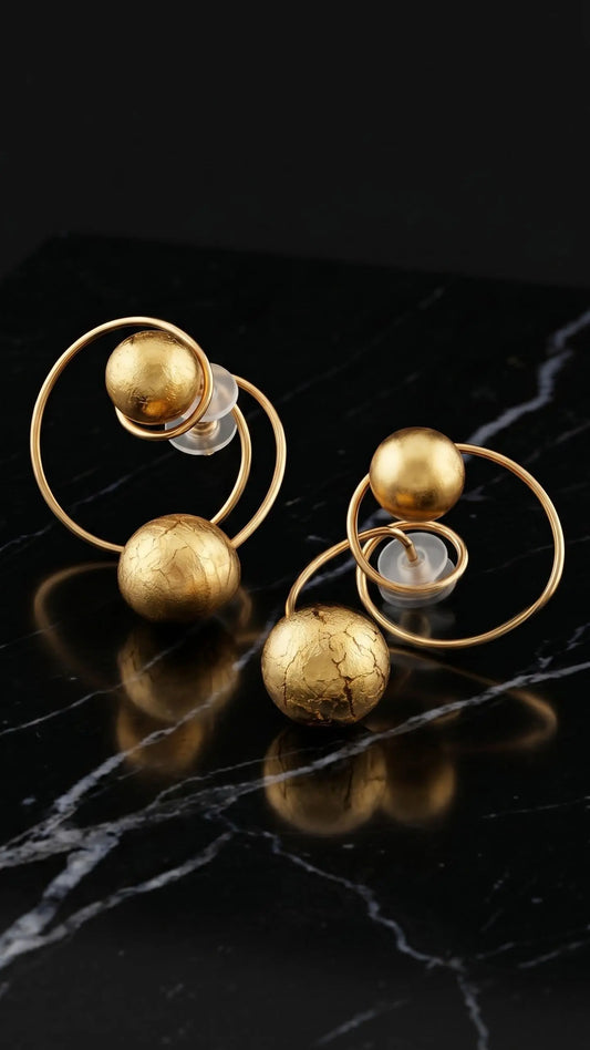 JAR, Titanium Golden Murano Glass Earrings