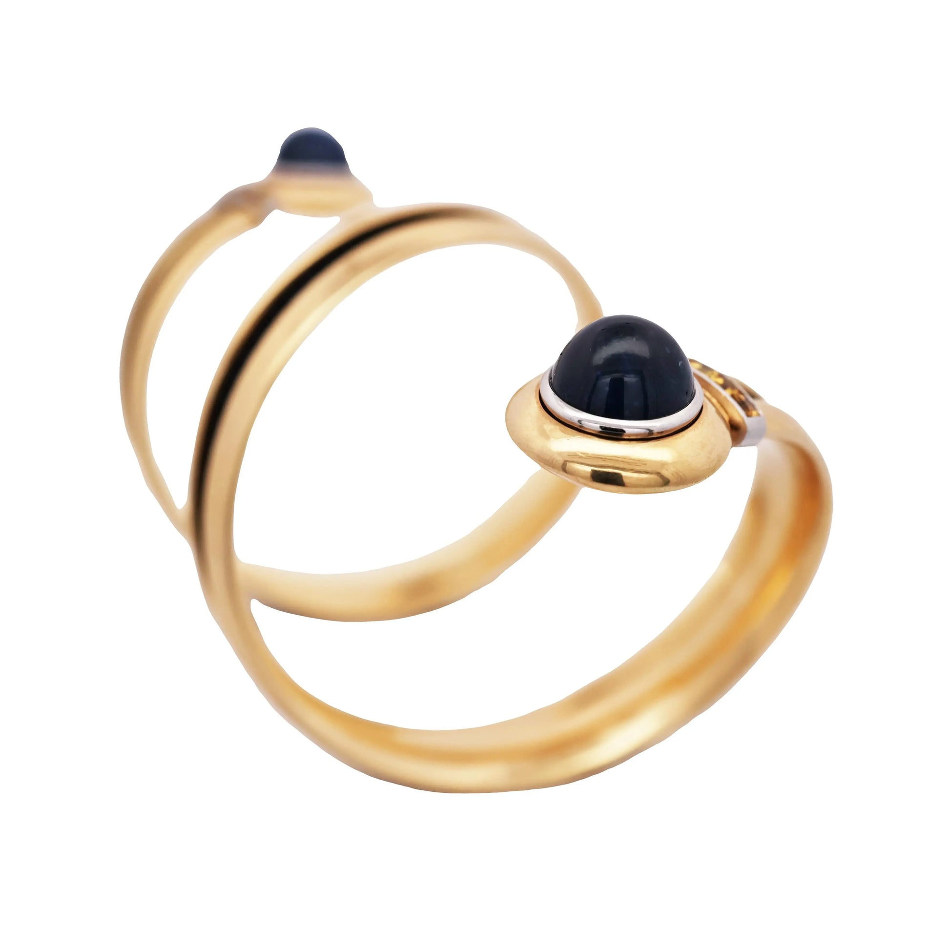 Hemmerle, Platinum 18K Gold Sapphire Leather Bracelet