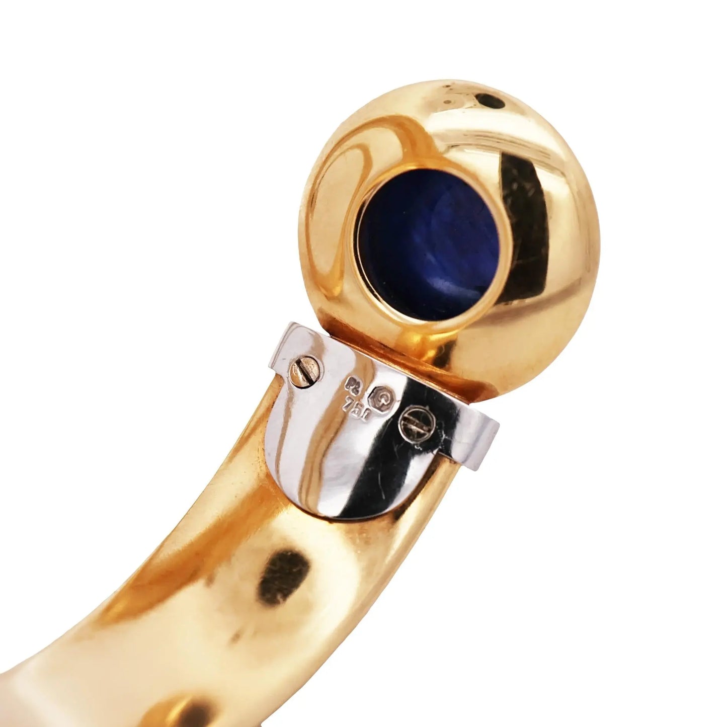 Hemmerle, Platinum 18K Gold Sapphire Leather Bracelet