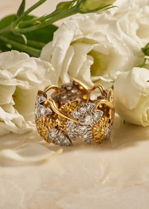 Tiffany Schlumberger, Platinum 18K Gold Yellow Diamond Diamond Ring
