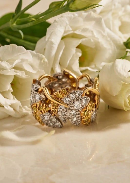 Tiffany Schlumberger, Platinum 18K Gold Yellow Diamond Diamond Ring Tiffany & Co.