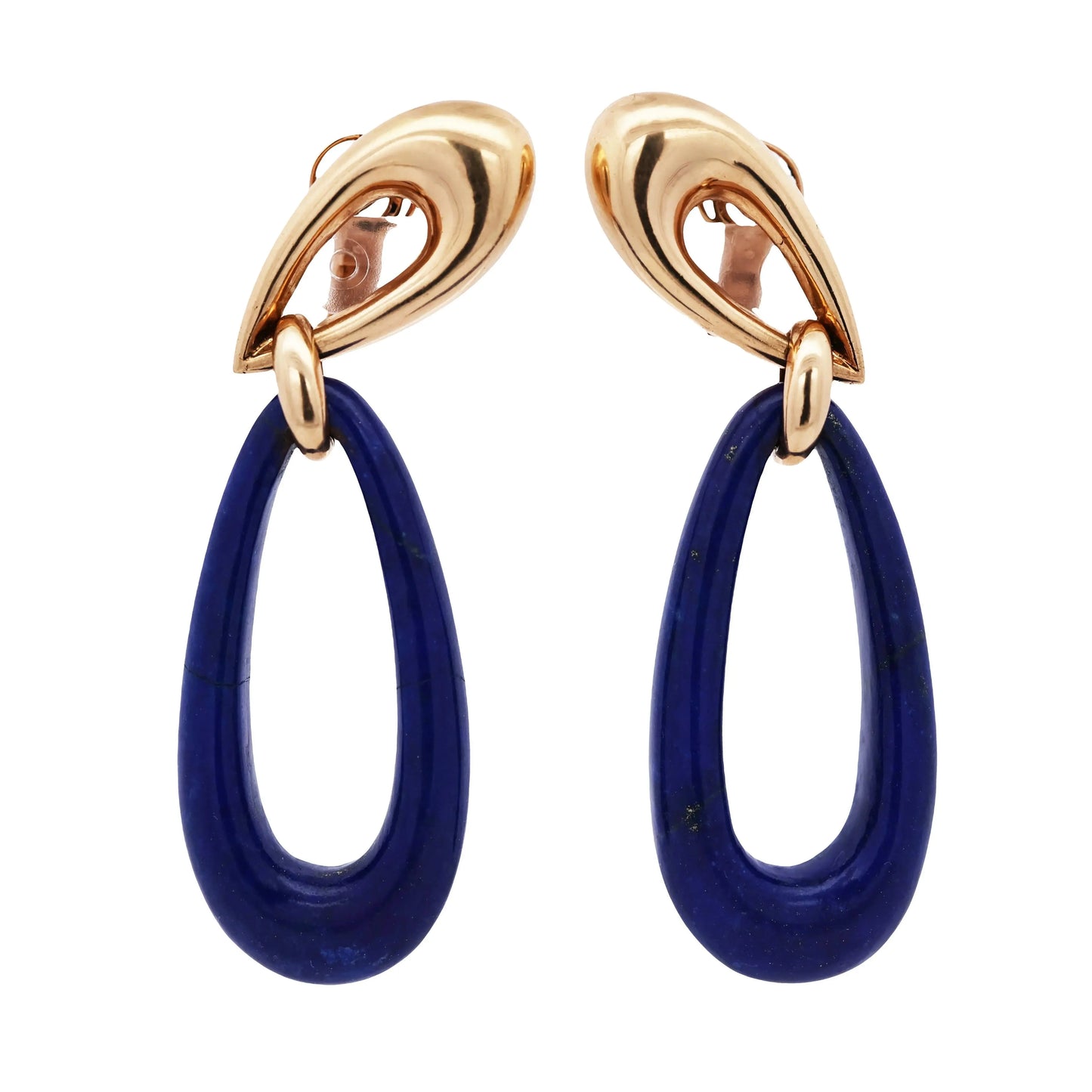 18K Gold Lapis Lazuli Earrings