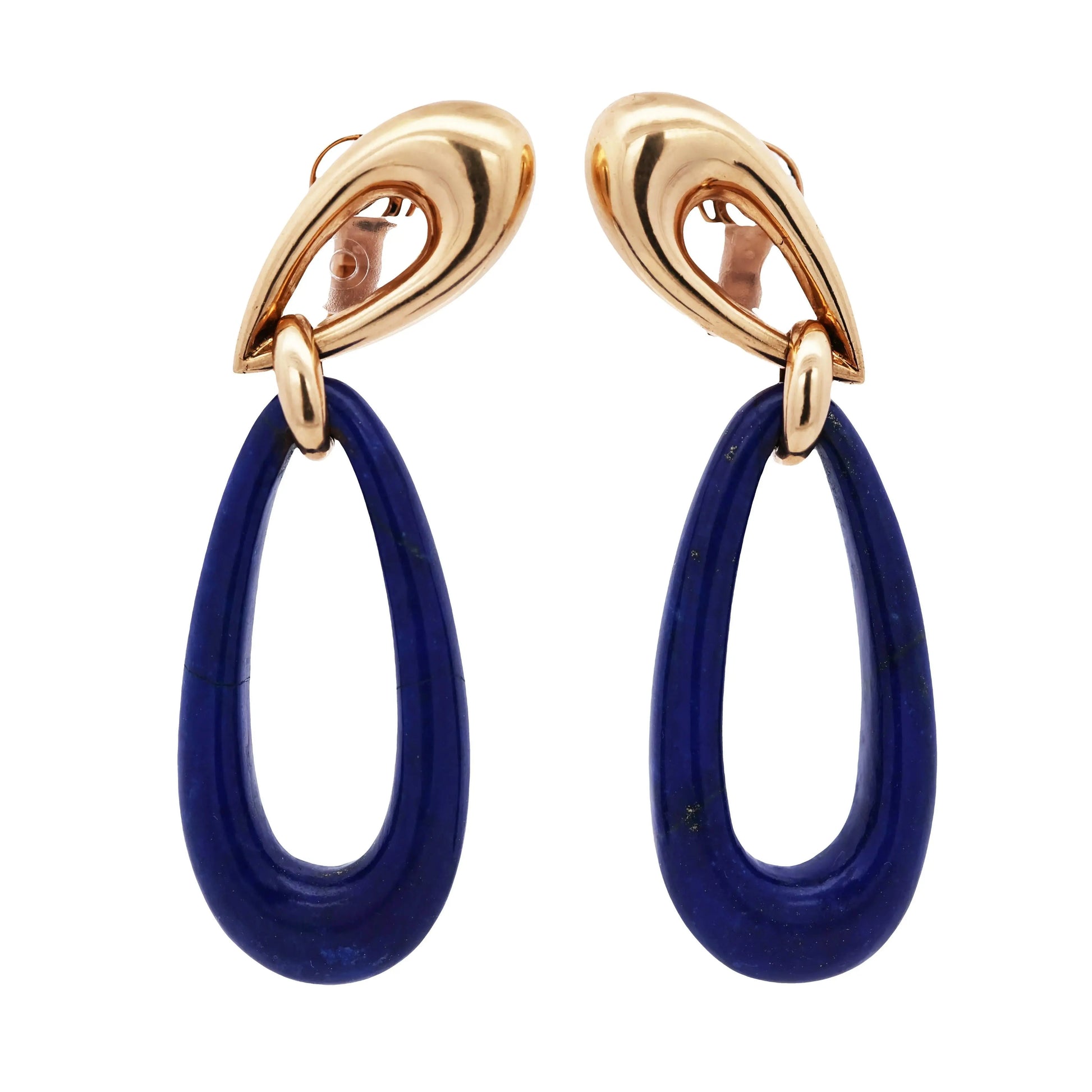 18K Gold Lapis Lazuli Earrings