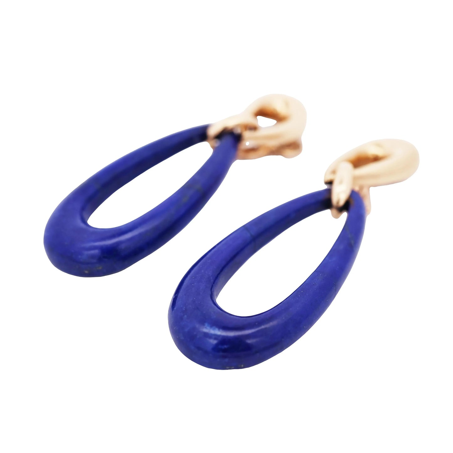 18K Gold Lapis Lazuli Earrings