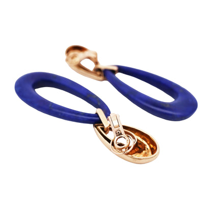18K Gold Lapis Lazuli Earrings